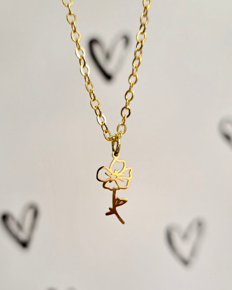 Birth Month Flower Necklace