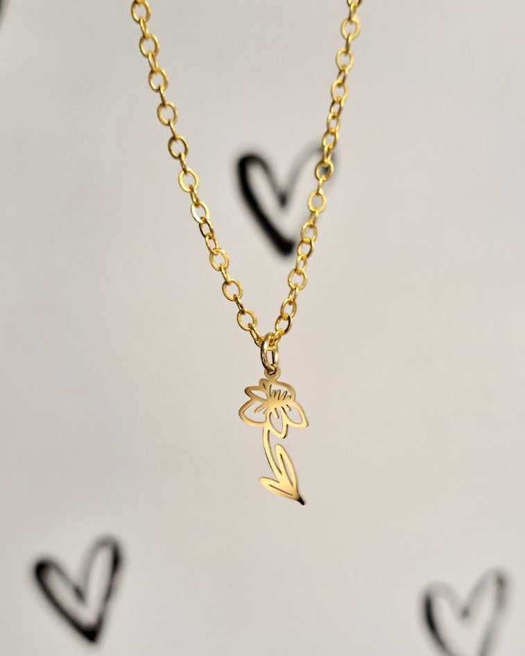 Birth Month Flower Necklace