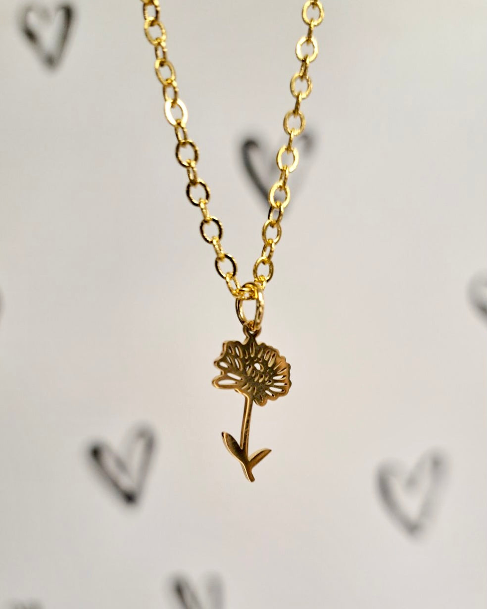 Birth Month Flower Necklace