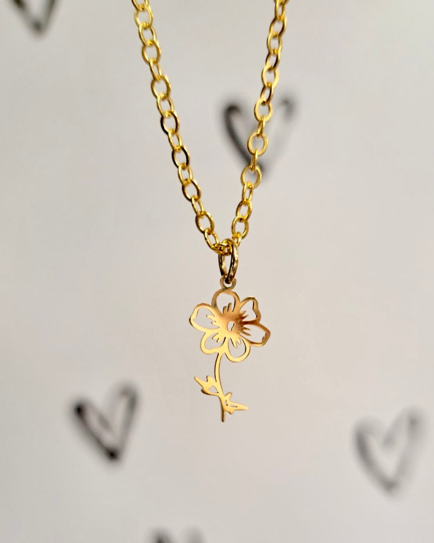 Birth Month Flower Necklace