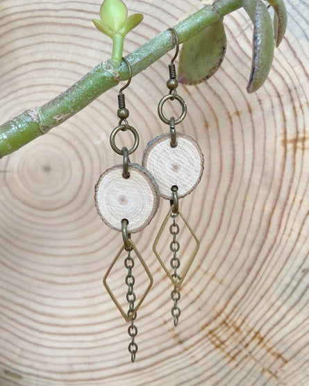 Natural Wood Earrings