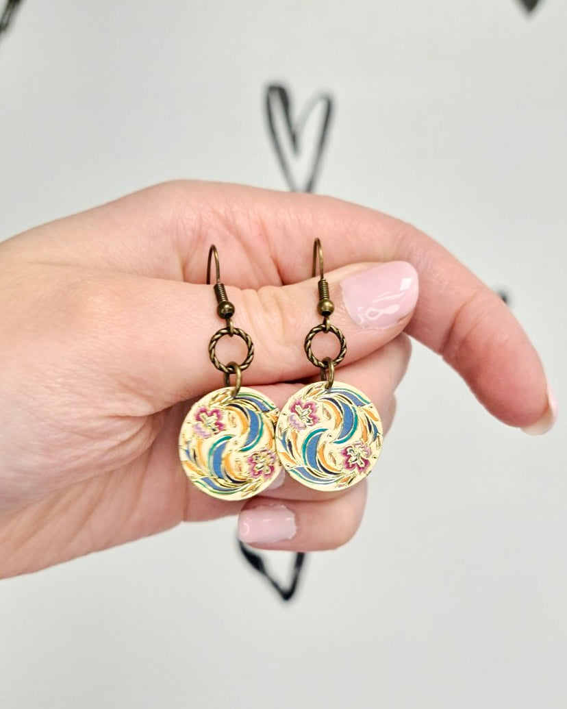 Flower Enamel Earrings