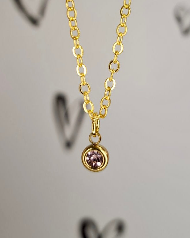 Gold Birthstone Necklace