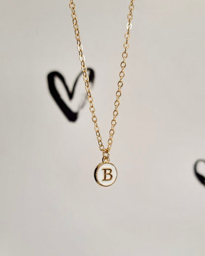 White Initial + Gold Necklace