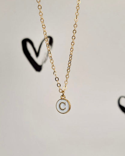 White Initial + Gold Necklace