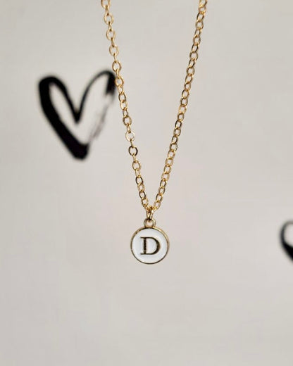 White Initial + Gold Necklace