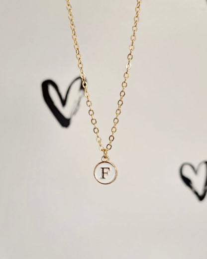 White Initial + Gold Necklace