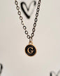 Black Initial + Gold Necklace