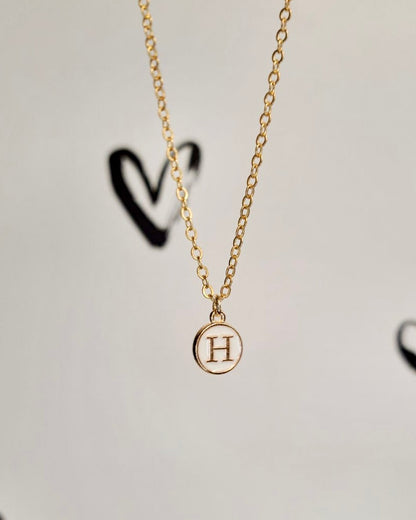 White Initial + Gold Necklace