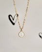 White Initial + Gold Necklace