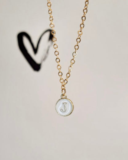 White Initial + Gold Necklace