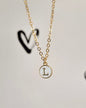 White Initial + Gold Necklace