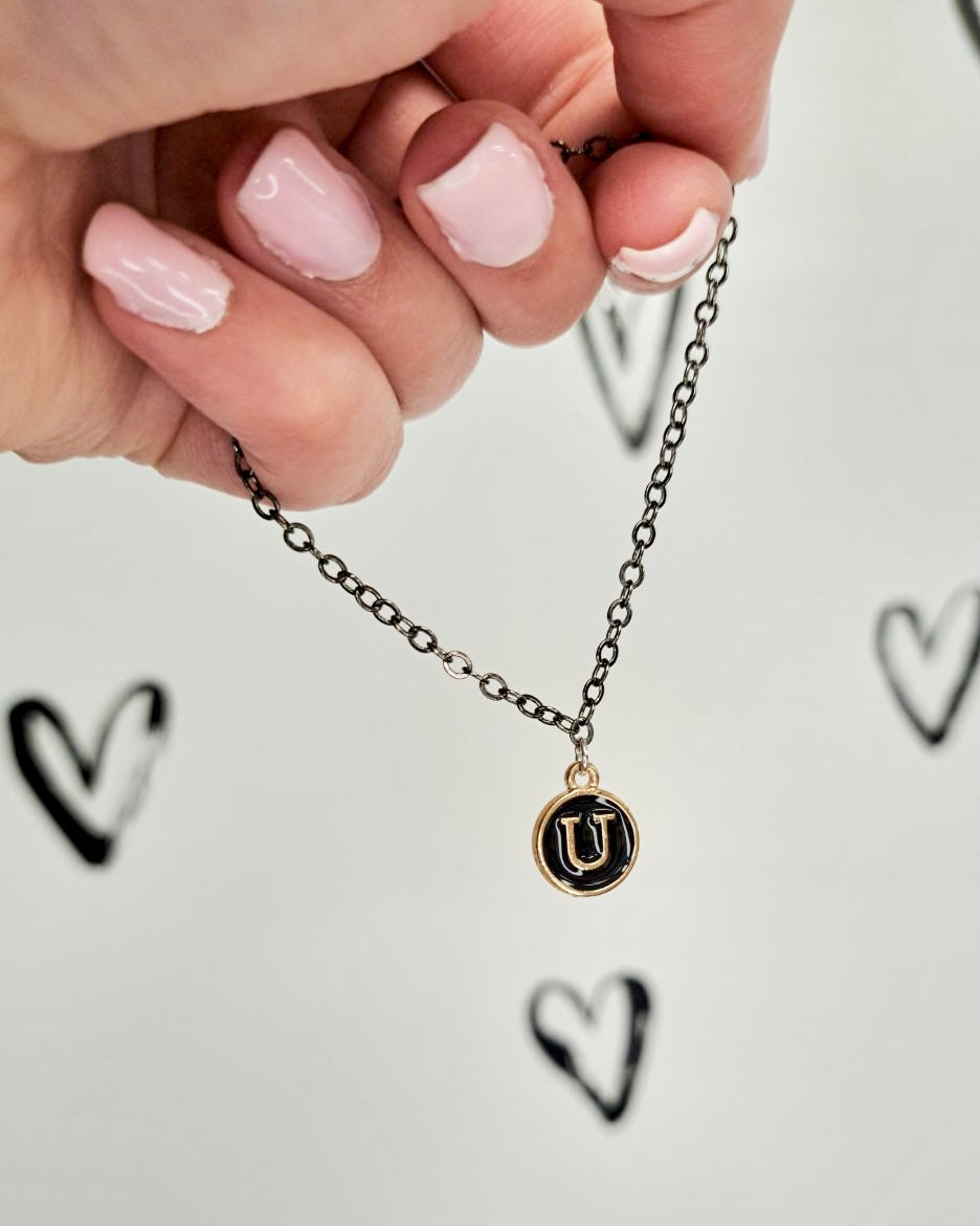 Black Initial + Gold Bracelet