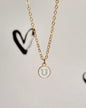 White Initial + Gold Necklace