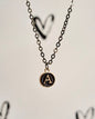 Black Initial + Gold Necklace