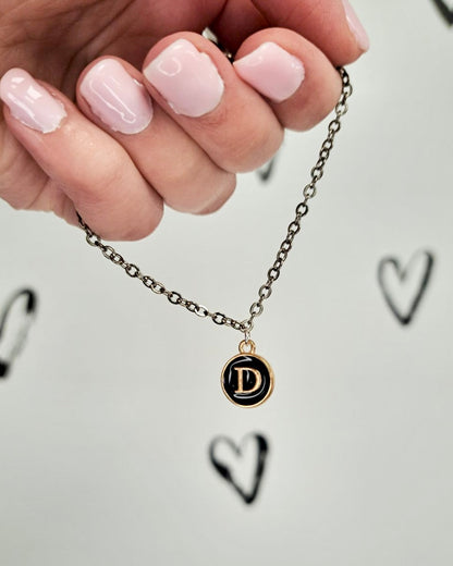 Black Initial + Gold Bracelet