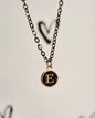 Black Initial + Gold Necklace