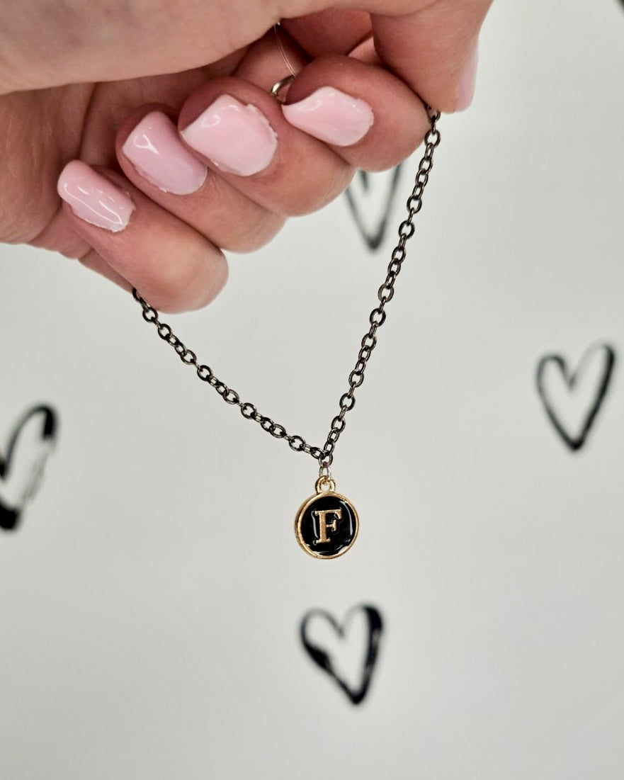 Black Initial + Gold Bracelet