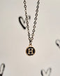 Black Initial + Gold Necklace