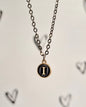 Black Initial + Gold Necklace