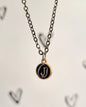 Black Initial + Gold Necklace