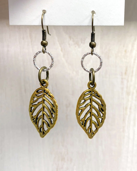 limited edition: gold leaf mixed metal earrings