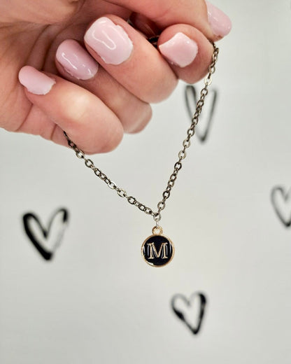 Black Initial + Gold Bracelet