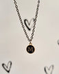 Black Initial + Gold Necklace