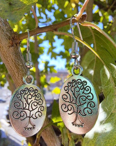 Oval Tree of Life Earrings