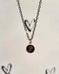 Black Initial + Gold Necklace