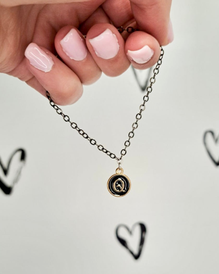 Black Initial + Gold Bracelet