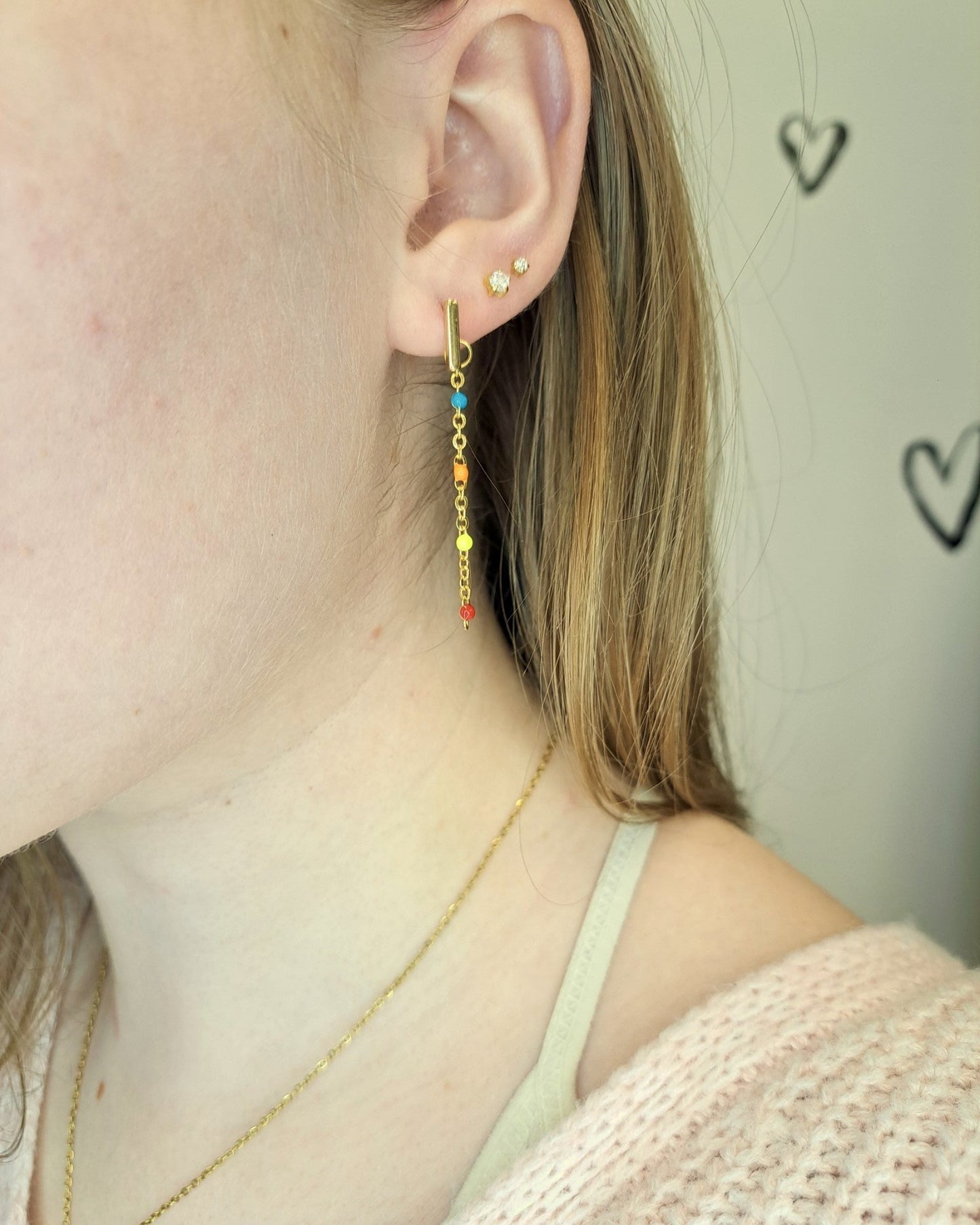 Rainbow Chain Studs