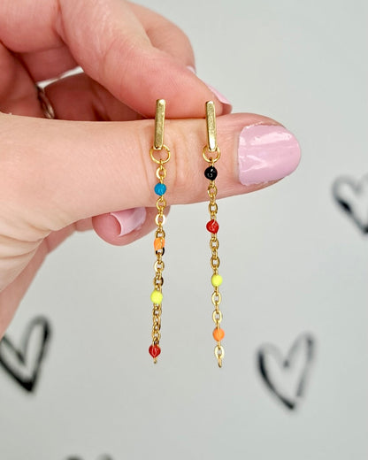 Rainbow Chain Studs