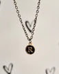 Black Initial + Gold Necklace