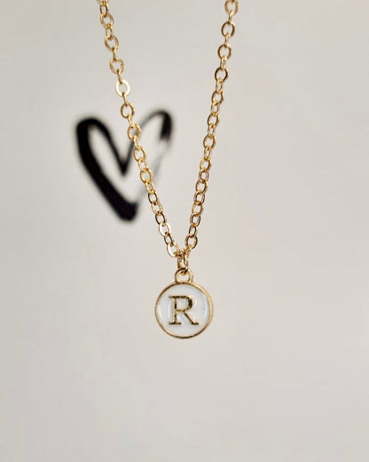 White Initial + Gold Necklace