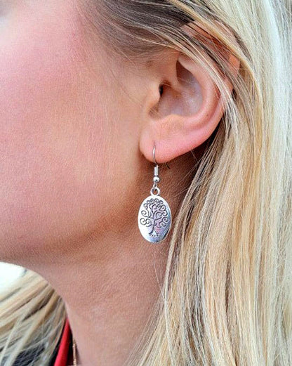 Oval Tree of Life Earrings