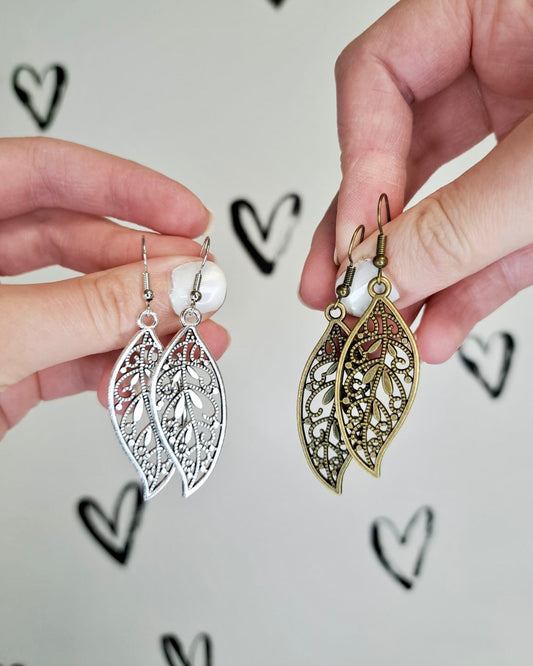 Swirl Leaf Earrings