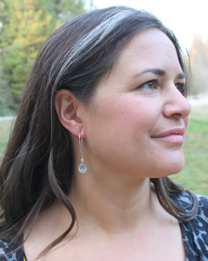 tiny tree silver earrings