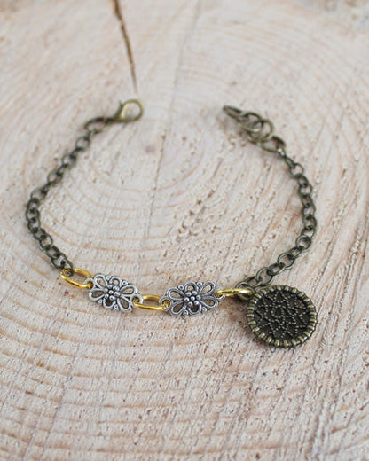 mixed metal dream catcher bracelet