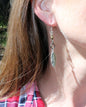 silver feather mixed metal earrings