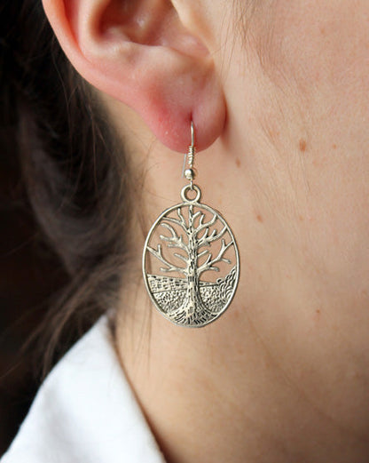 silver forest earrings