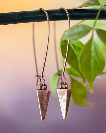 spike brass earrings