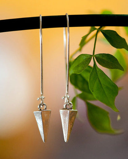 spike silver earrings