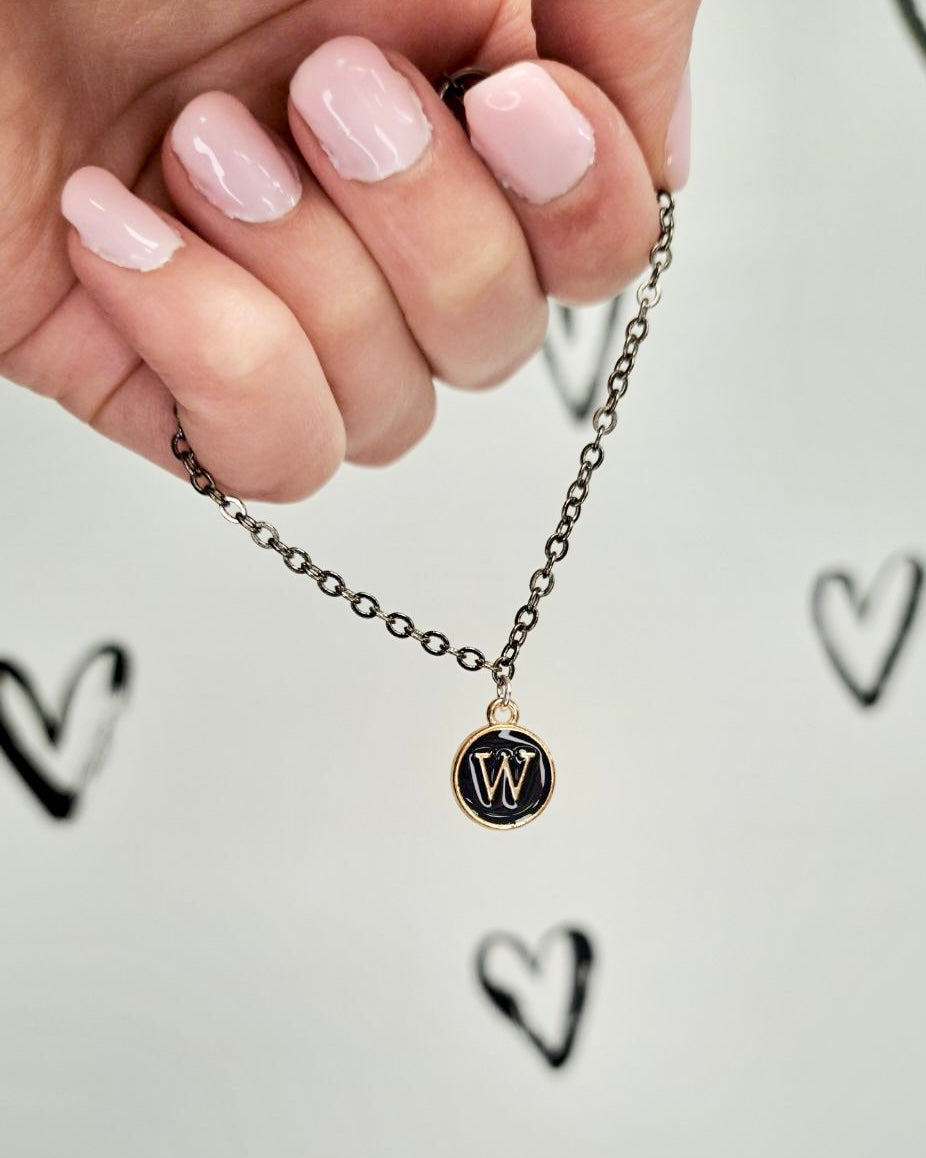 Black Initial + Gold Bracelet