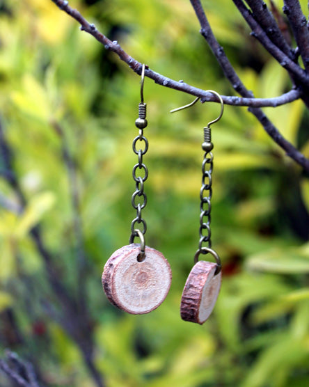 drop wood earrings