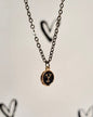 Black Initial + Gold Necklace